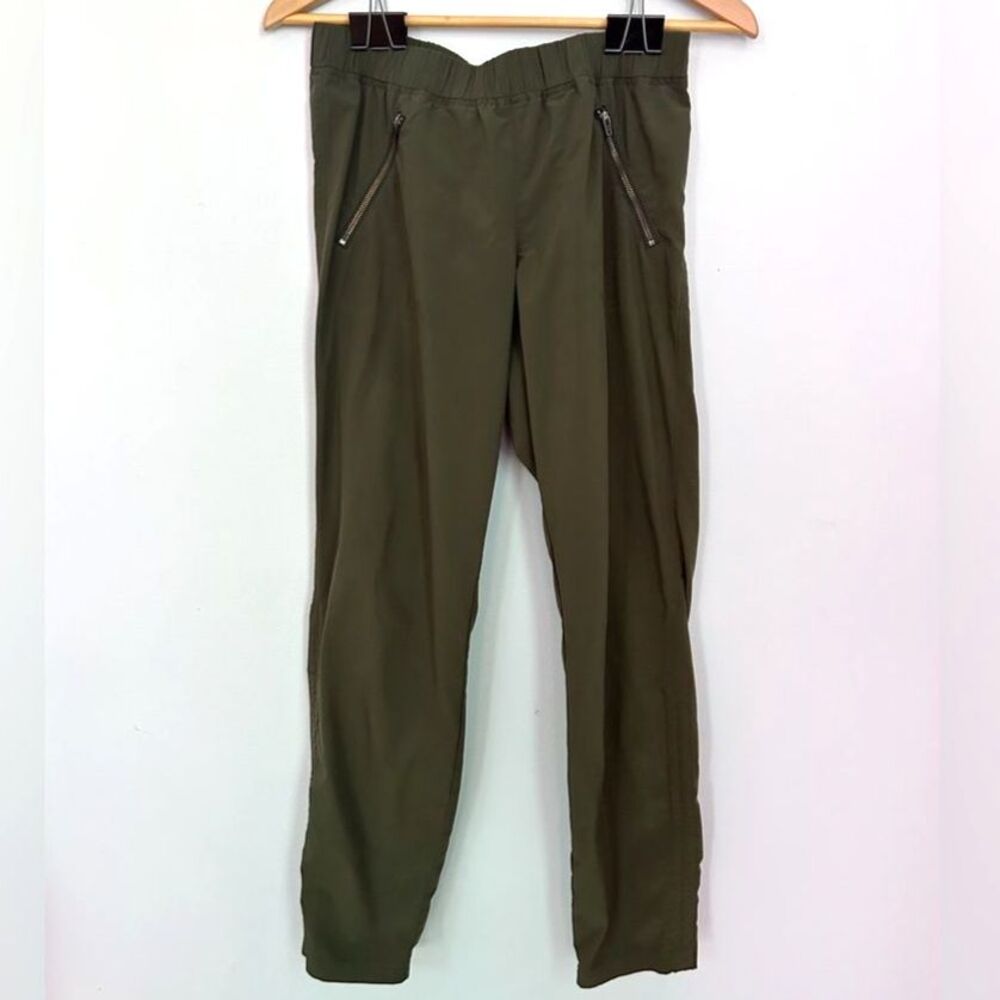 Athleta‎ Brooklyn Jogger Pants Womens 6 Olive Green Travel Hiking Zip Pockets